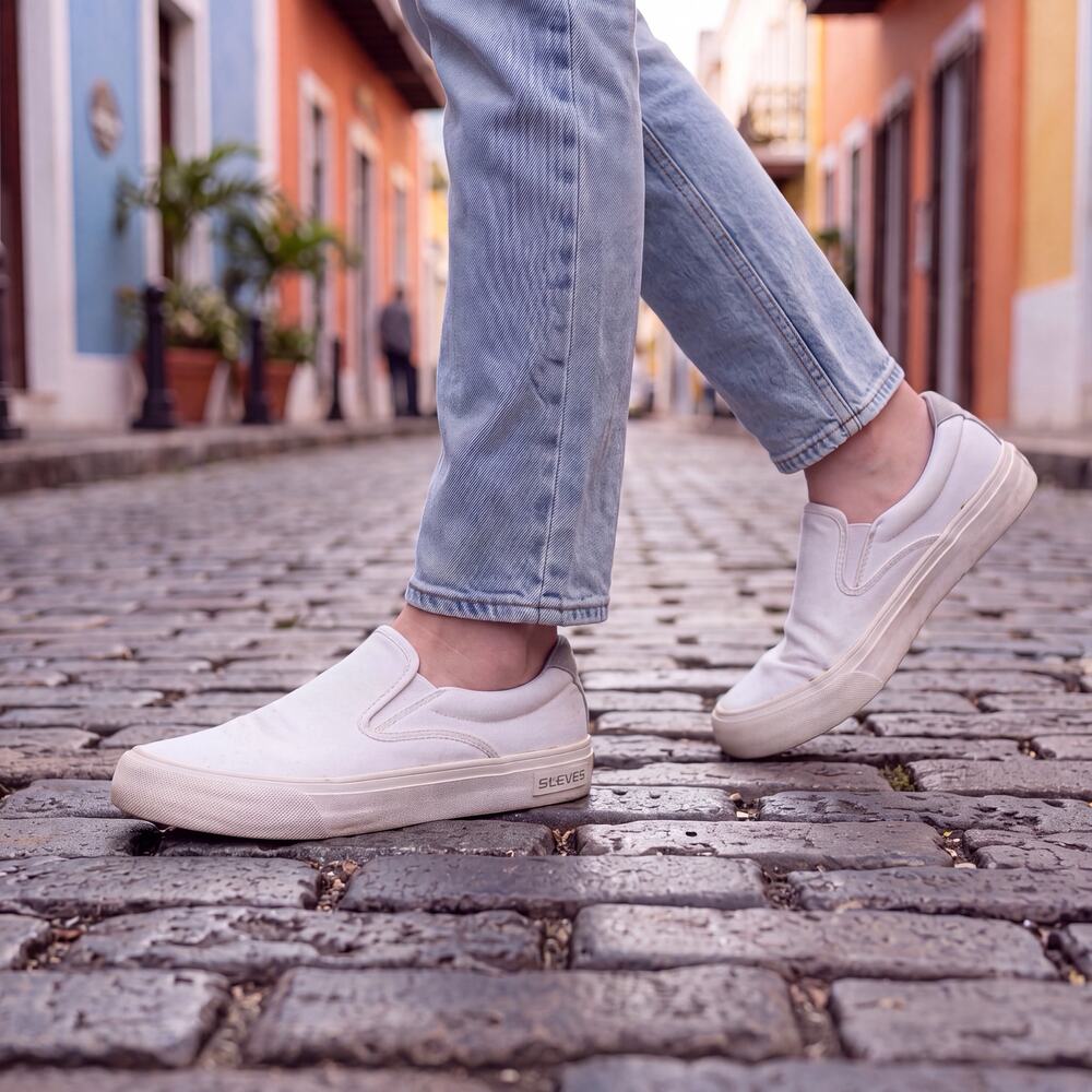 SeaVees Off White Baja Slip On Canvas Sneaker 60s Surfer Design Sz 8